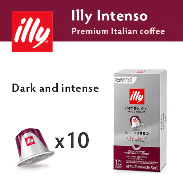 10 Illy Coffee Capsules for Nespresso Espresso Intenso Bold Roast